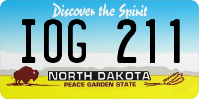 ND license plate IOG211