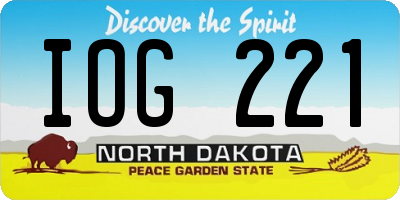 ND license plate IOG221