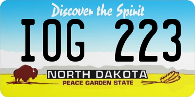 ND license plate IOG223