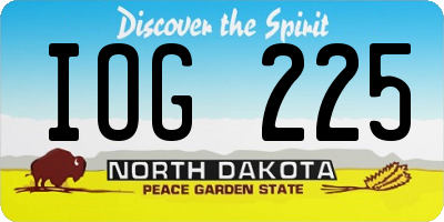 ND license plate IOG225