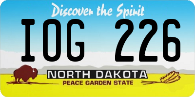 ND license plate IOG226
