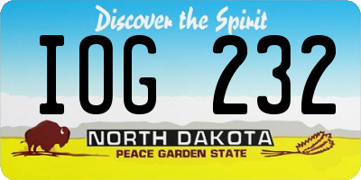 ND license plate IOG232