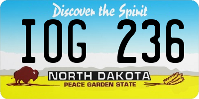 ND license plate IOG236