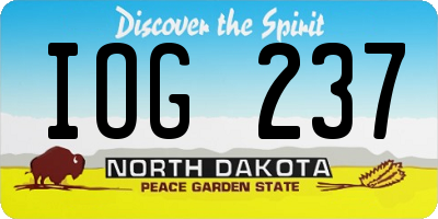 ND license plate IOG237