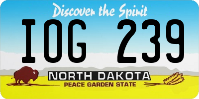 ND license plate IOG239