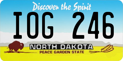 ND license plate IOG246
