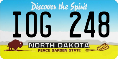 ND license plate IOG248