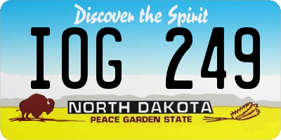 ND license plate IOG249