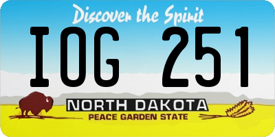ND license plate IOG251