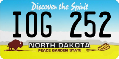 ND license plate IOG252