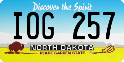 ND license plate IOG257