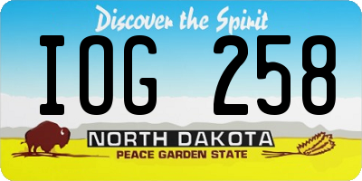 ND license plate IOG258