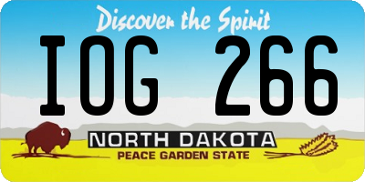 ND license plate IOG266
