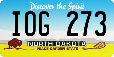 ND license plate IOG273