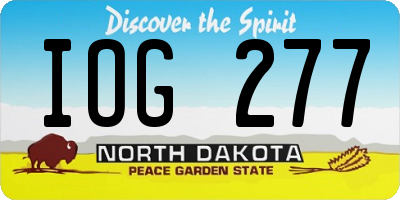 ND license plate IOG277