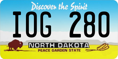 ND license plate IOG280