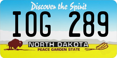ND license plate IOG289