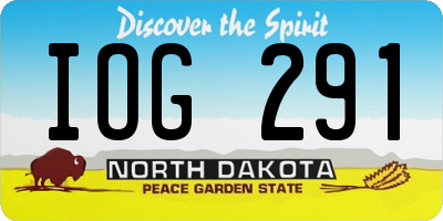 ND license plate IOG291
