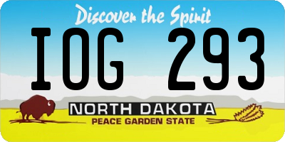 ND license plate IOG293