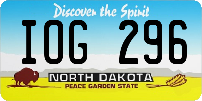 ND license plate IOG296