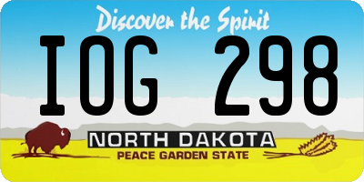 ND license plate IOG298