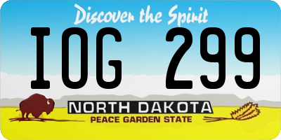 ND license plate IOG299