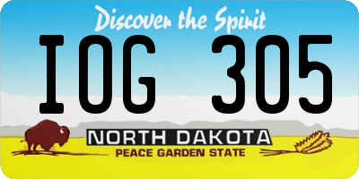ND license plate IOG305