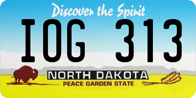 ND license plate IOG313