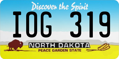 ND license plate IOG319