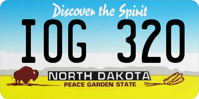 ND license plate IOG320