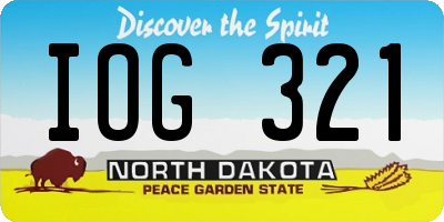 ND license plate IOG321