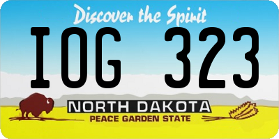 ND license plate IOG323