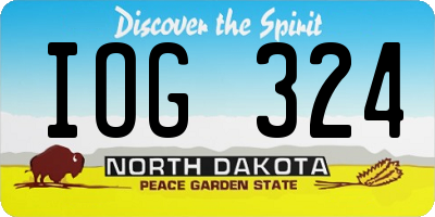 ND license plate IOG324