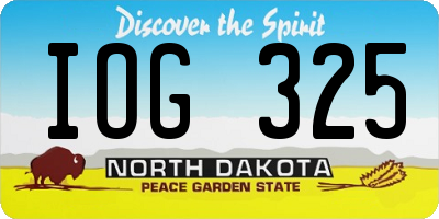 ND license plate IOG325