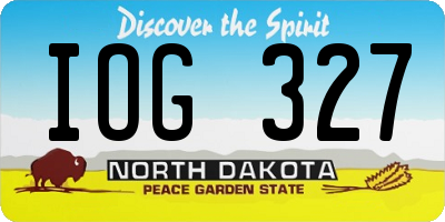 ND license plate IOG327