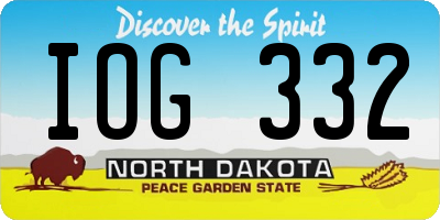 ND license plate IOG332