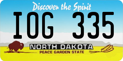 ND license plate IOG335
