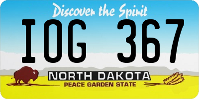 ND license plate IOG367