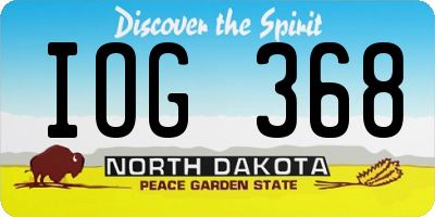 ND license plate IOG368