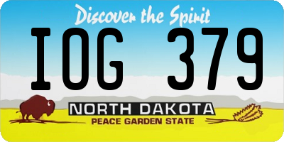 ND license plate IOG379