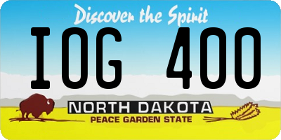 ND license plate IOG400