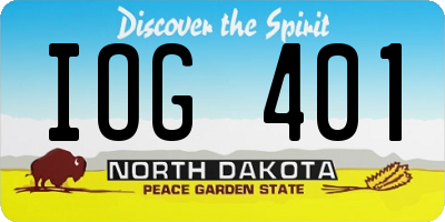 ND license plate IOG401