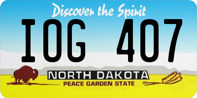 ND license plate IOG407