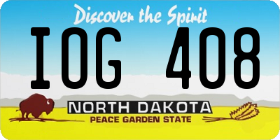 ND license plate IOG408
