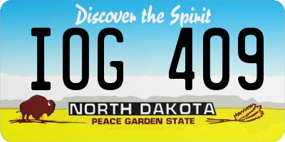 ND license plate IOG409