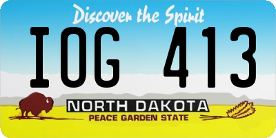 ND license plate IOG413