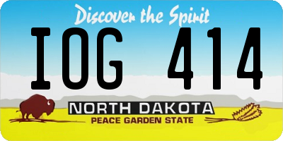 ND license plate IOG414