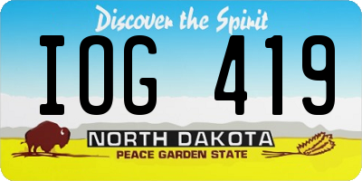 ND license plate IOG419