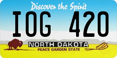ND license plate IOG420