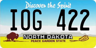ND license plate IOG422